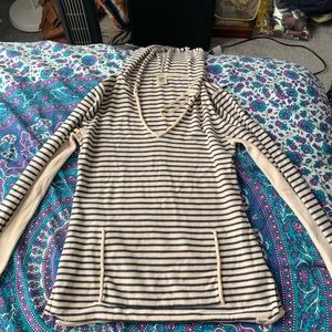 Blue & Cream Striped Long Sleeve top